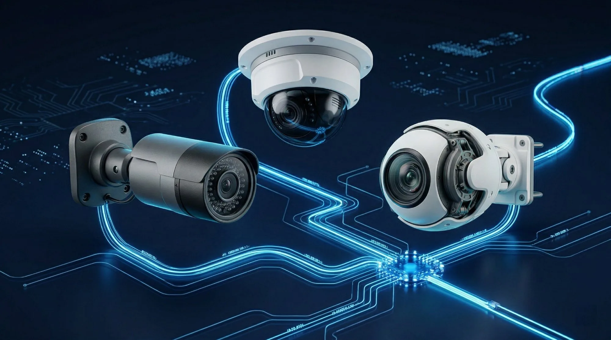 CCTV cameras network connected to centralized platform